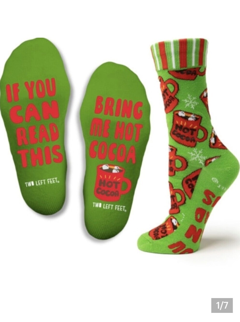 Two Left Feet Socks If You Can Read This Bring Me Hot Cocoa Socks Big Or Small